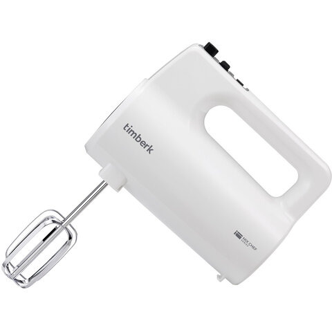 Миксер TIMBERK T-HM40S48, 700 Вт, 5 скоростей, 2 венчика, 2 крюка для теста, белый - фото 1