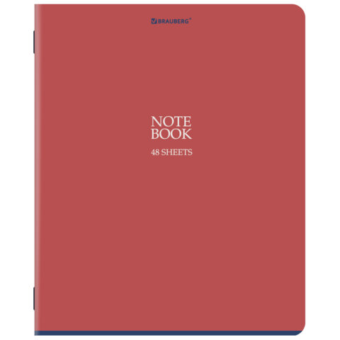 Тетрадь А5, 48 л., BRAUBERG, скоба, клетка, SoftTouch, "NoteBookMono", (микс в спайке), 405325 - фото 7