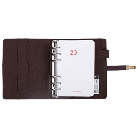 Ежедневник-органайзер недатированный В6 150х190 мм BRAUBERG "Orion", под кожу, 160 л., коричневый, 116210 - фото 2