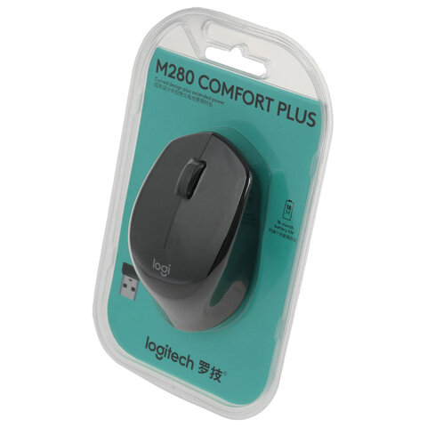 Мышь беспроводная LOGITECH M280, 2 кнопки + 1 колесо-кнопка, оптическая, черная - фото 5