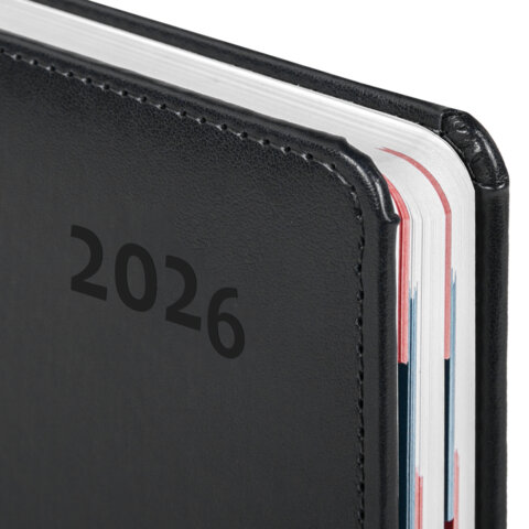 Ежедневник датированный 2026 А5 148х218 мм, GALANT "Ritter", под кожу, черный, 117491 - фото 4