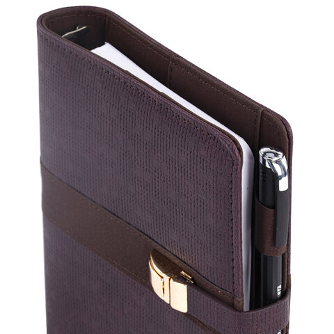 Ежедневник-органайзер недатированный В6 150х190 мм BRAUBERG "Orion", под кожу, 160 л., коричневый, 116210 - фото 5