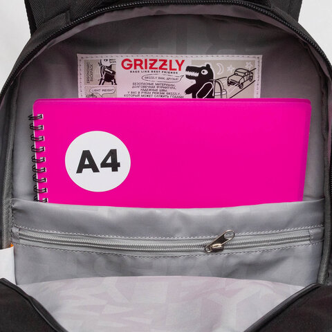 Рюкзак GRIZZLY школьный, анатомическая спинка, 2 отделения, для девочек, "DIAMOND HEART", 39х30х20 см, RG-568-3/1 - фото 10