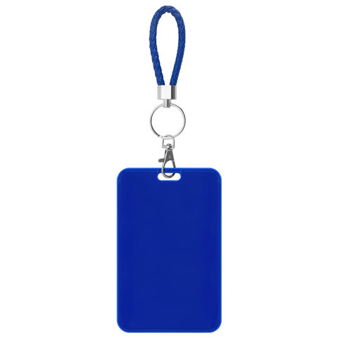 Бейдж вертикальный (85х54 мм), петля с карабином, СЛАЙДЕР, синий, BRAUBERG EXTRA, 238836 - фото 2