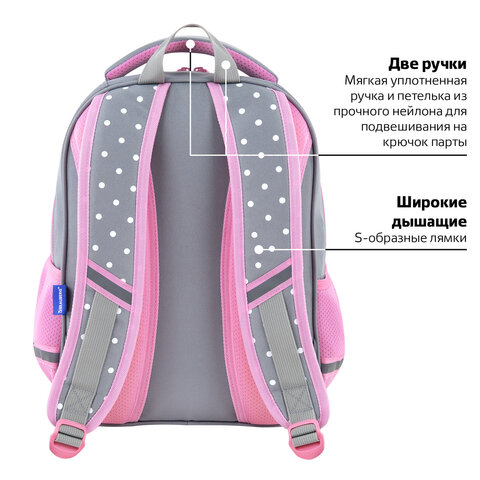 Рюкзак BRAUBERG OPTIMA, 2 отделения, с брелоком, "Curious bunny", 36х27х18 см, 272098 - фото 16