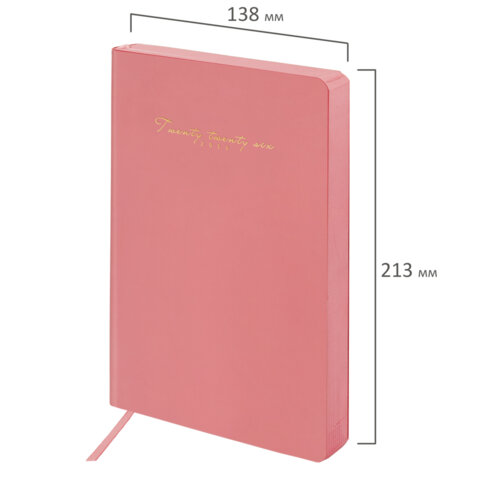 Ежедневник датированный 2026, А5, 138x213 мм, BRAUBERG "Pastel", под кожу гибкий, розовый, 117463 - фото 2