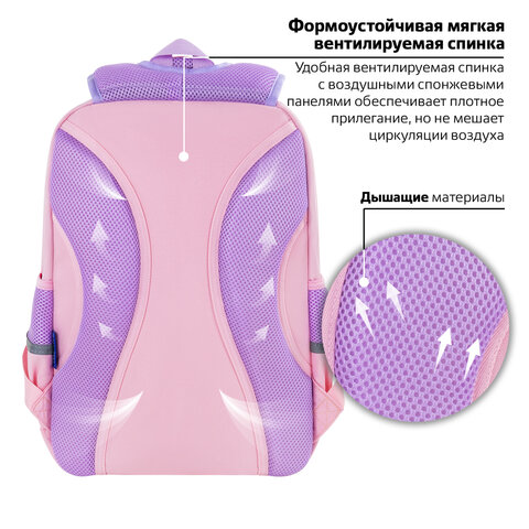 Рюкзак BRAUBERG STAR, 1 отделение, 5 карманов, "Capybara", розовый, 40x29x13 см, 272062 - фото 10