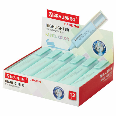 Текстовыделитель BRAUBERG "ORIGINAL PASTEL", БИРЮЗОВЫЙ, линия 1-5 мм, 151694 - фото 9