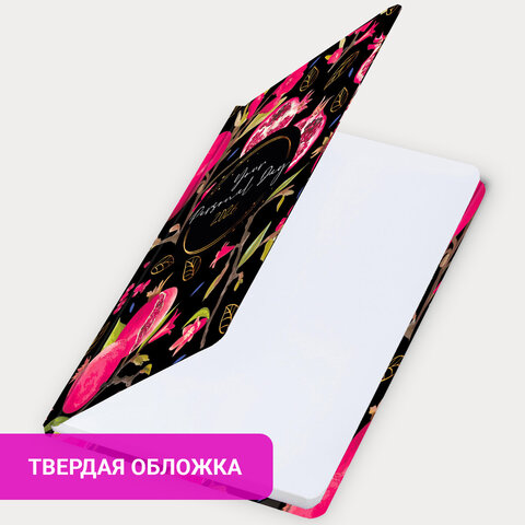 Ежедневник датированный 2026 с резинкой 145х203 мм, А5, BRAUBERG, твердый, фольга, "Гранаты", 117333 - фото 11