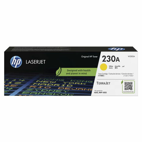 Картридж лазерный HP (W2302A) для Color LaserJet Pro 4303/4203, №203A, желтый, ресурс 1800 стр., оригинальный - фото 1