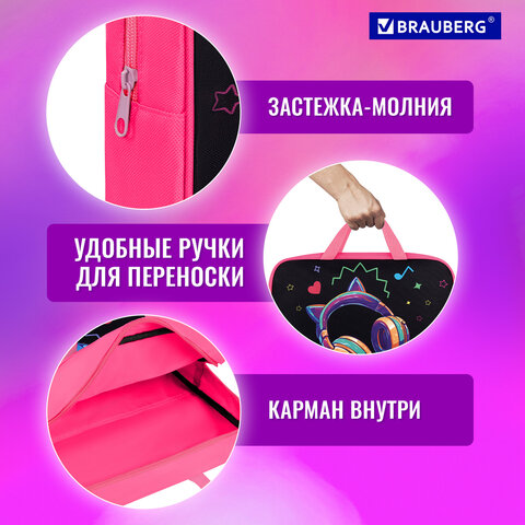 Папка на молнии с ручками BRAUBERG А4, 1 отделение, полиэстер, 80 мм, "Headphones", 273302 - фото 11