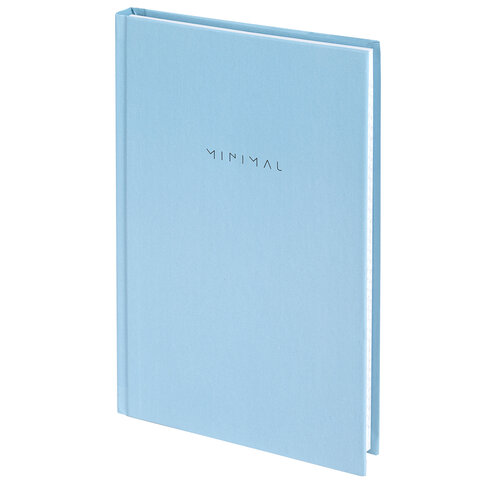 Блокнот А5 134х206 мм, 80 л., твёрдый, клетка, BRAUBERG "Minimal", голубой, 116442 - фото 1