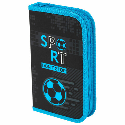 Пенал ЮНЛАНДИЯ, 1 отделение, картон с эффектом soft-touch, 19х11 см, "Sport game", 272262 - фото 1