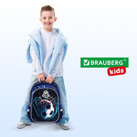 Рюкзак BRAUBERG KIDS FLOSSY, 2 отделения, 3 кармана, "Soccer Club", 3D-панель, 40х28х18 см, 273181 - фото 18