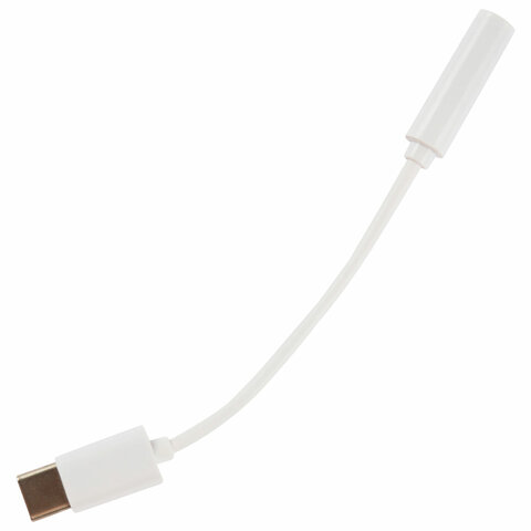 Переходник для наушников с Type-C на AUX (MINI JACK 3.5 мм), MB mObility, белый, УТ000025651 - фото 1