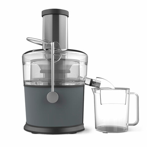 Соковыжималка BQ (БИ-КЬЮ) J1008, 1200 Вт, стакан 1,1 л, емкость жмыха 0,9 л, металл, серый, 86196937 - фото 3