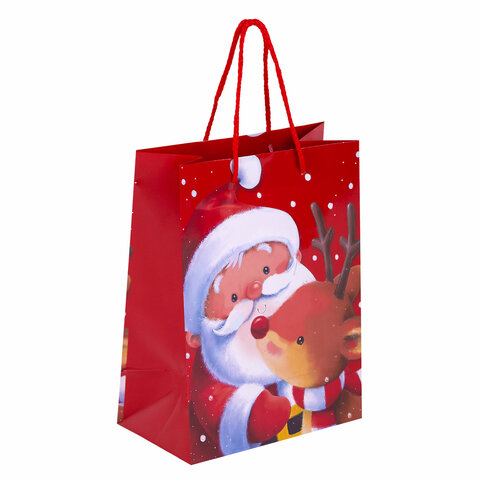 Пакет подарочный НАБОР 4 штуки, новогодний, 18х10х23 см, "Christmas Animals", ЗОЛОТАЯ СКАЗКА, 591956 - фото 3