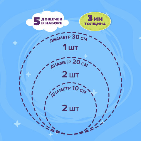 Заготовки для творчества деревянные, круглые, 5 шт., диаметр: 10-20-30 см, BRAUBERG HOBBY, 665314 - фото 4