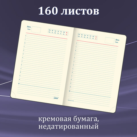 Ручка шариковая GALANT "Marburg", корпус серебристый, ежедневник недатированный А5 черный, пакет, 880905 - фото 12