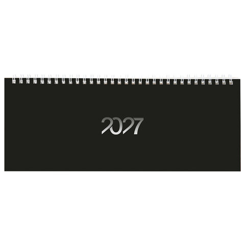 Планинг датированный 2027 285х112 мм, STAFF, гребень, картонная обложка, 64 листа, "Black style", 117854 - фото 2