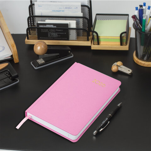 Ежедневник датированный 2026, А5, 138x213 мм, BRAUBERG "Select", балакрон, розовый, 117089 - фото 5