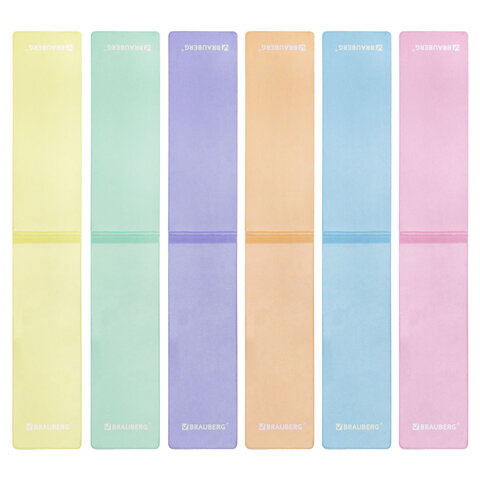 Закладки для книг МАГНИТНЫЕ, "PASTEL", набор 6 штук, 60x20 мм, BRAUBERG, 117013 - фото 2