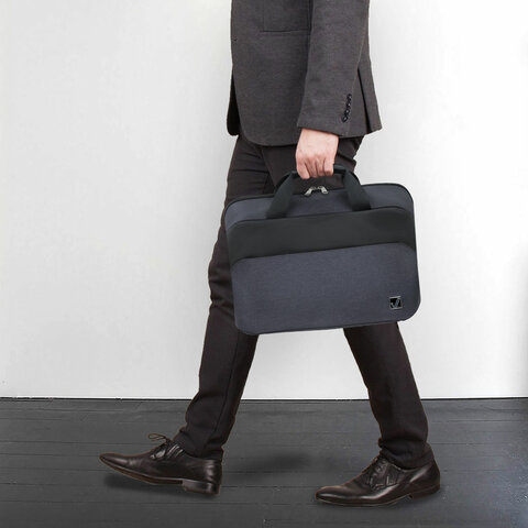Сумка портфель BRAUBERG MODERN с отделением для ноутбука 15-16", откидная крышка, серая, 29х42х11 см, 270828 - фото 9