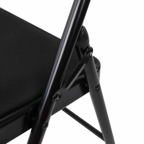 Стул складной BRABIX "Golf Plus CF-003 КОМФОРТ", чёрный каркас, чёрная ткань, 532889 - фото 11