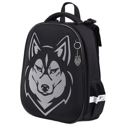 Ранец BRAUBERG SHINY, 2 отделения, с брелоком, "Husky", СВЕТЯЩИЙСЯ РИСУНОК, 38х28х14 см, 271383 - фото 1