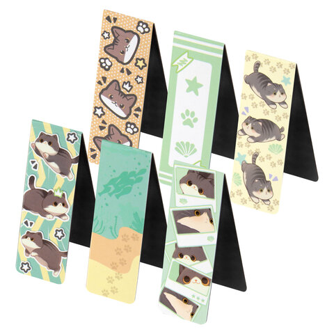 Закладки для книг МАГНИТНЫЕ, "МИЛЫЕ КОТЫ", набор 6 штук, 60x20 мм, BRAUBERG, 116985 - фото 3