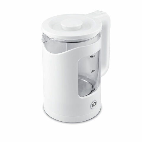 Чайник BQ (БИ-КЬЮ) KT2000G, 1,5 л, 1500 Вт, закрытый нагревательный элемент, стекло, белый, 86192234 - фото 2