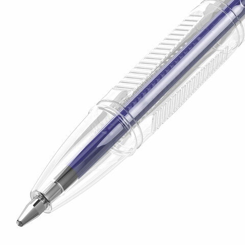 Ручки шариковые BRAUBERG "ULTRA", СИНИЕ, НАБОР 10 штук, корпус прозрачный, узел 1 мм, 143570 - фото 5