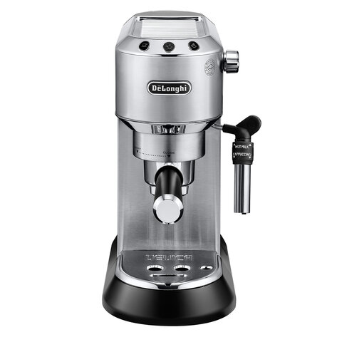 Кофеварка рожковая DELONGHI Dedica EC685.M, 1350 Вт, объем 1,1 л, ручной капучинатор, металлик - фото 1