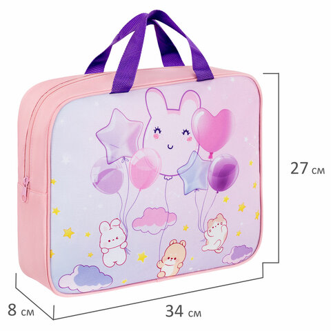 Папка на молнии с ручками BRAUBERG KIDS А4, 1 отделение, полиэстер, 80 мм, "Dreamy clouds", 273314 - фото 8