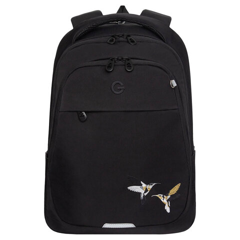 Рюкзак GRIZZLY школьный, анатомическая спинка, 2 отделения, для девочек, "COLIBRI", чёрный, 40х29х20 см, RD-540-2/4 - фото 2