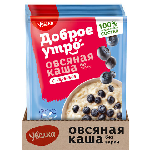 Каша овсяная УВЕЛКА, с черникой, в шоубоксе, 20 шт. по 40 г, 695 - фото 2