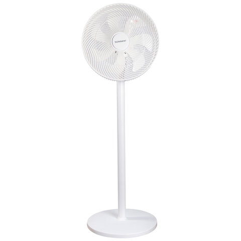 Вентилятор напольный SONNEN FT-L501, 60 Вт, 45 см, 3 скорости, вращение на 70°, механическое управление, белый, 457785 - фото 1