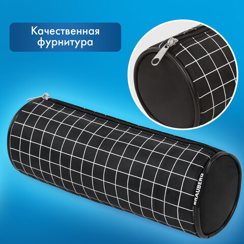 Пенал-косметичка BRAUBERG, Checkered, черный, 20х7х7см, 272298 - фото 9