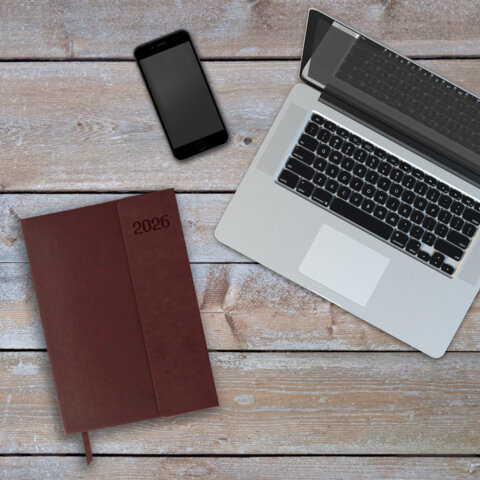 Ежедневник датированный 2026 А5 148х218 мм, GALANT "Magnetic", под кожу, клапан, коричневый, 117484 - фото 12