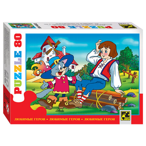 Пазл картонный 80 элементов, "Любимые герои", АССОРТИ, поле 23х16,5 см, STEP PUZZLE - фото 7