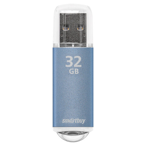 Флеш-диск 32 GB, SMARTBUY V-Cut, USB 2.0, металлический корпус, синий, SB32GBVC-B - фото 3