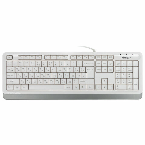 Клавиатура проводная A4TECH Fstyler FK10, USB, 104 кнопки, белая, 1147536 - фото 2