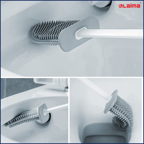Ершик для унитаза силиконовый FLAT TYPE (плоский) напольный / настенный с креплением, LAIMA, 608131 - фото 16