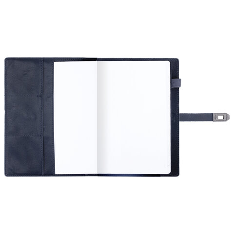 Ежедневник недатированный А5 152х220 мм BRAUBERG "Sirius", под кожу, застежка 160 л., черный, 116213 - фото 6