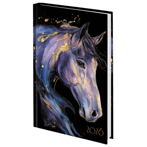 Ежедневник датированный 2026 145х215 мм, А5, STAFF, ламинированная обложка, "Символ года", 117317. - фото 1