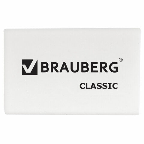 Ластик BRAUBERG "Classic", 26х17х7 мм, белый, прямоугольный, 221033 - фото 4