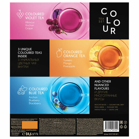 Чай CURTIS "Colour Tea Set", ассорти 9 вкусов, НАБОР 54 сашета, 102157 - фото 4