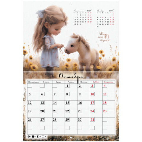 Календарь-планер настенный перекидной на 2026 г., BRAUBERG, 12 листов, 29,5х21,3 см, "Sweet pony", 116948 - фото 13