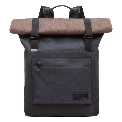 Рюкзак GRIZZLY, карман-антивор, с клапаном, трансформируемый объем, "ROLLTOP", 42х29х11 см, RQL-315-1/2 - фото 2