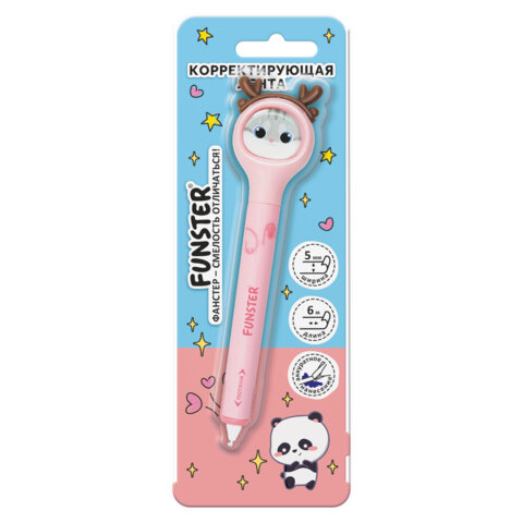 Корректирующая лента FUNSTER (ФАНСТЕР) "Милые зверята", 5 мм x 6 м, ассорти, в блистере, 273982 - фото 8